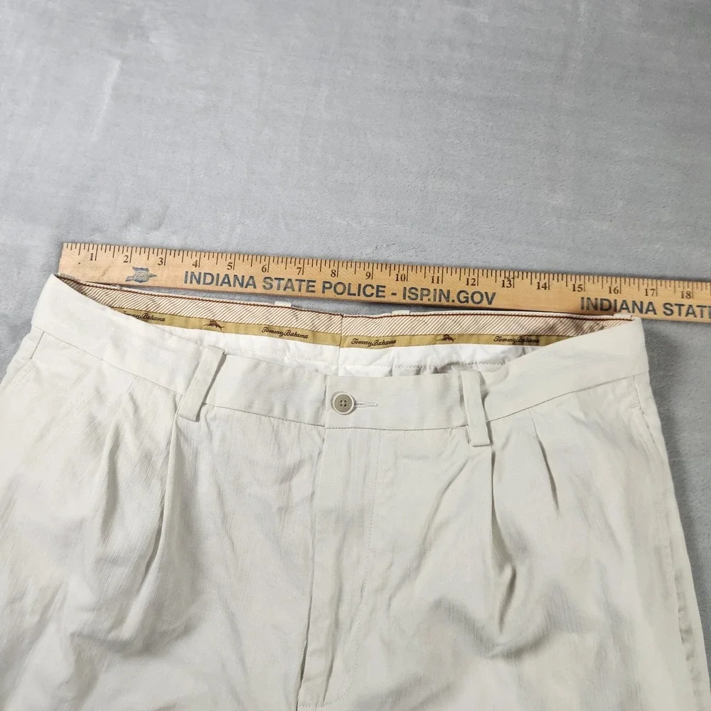 Tommy‎ Bahama Silk/Bamboo Pleated Front Chino Style Pants. Ivory, 35X32. EUC!!